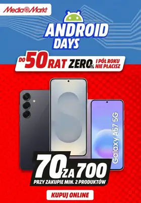 Media Markt - gazetka promocyjna Android Days: 70 zł rabatu za każde wydane 700 zł od czwartku 16.04 do środy 22.04