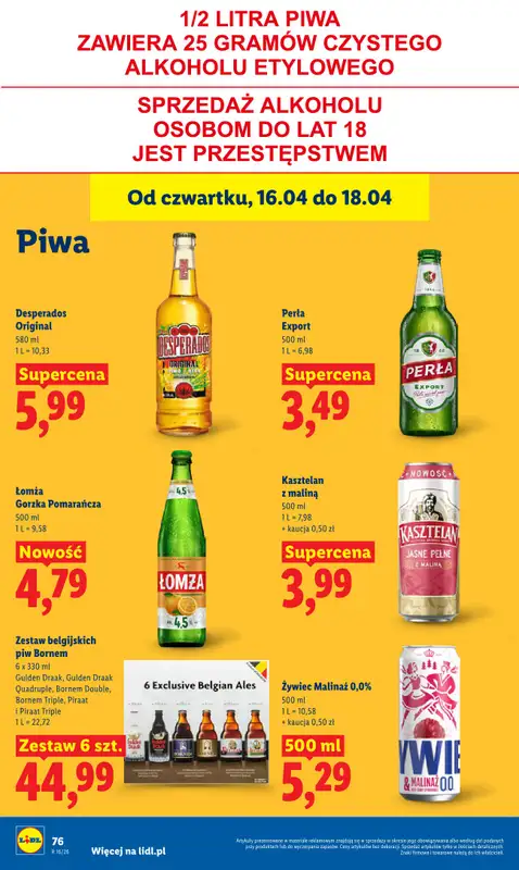 Lidl - gazetka promocyjna Oferta od czwartku od czwartku 16.04 do soboty 18.04 - strona 82