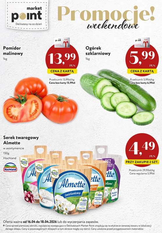 Market Point - gazetka promocyjna Promocje weekendowe od czwartku 16.04 do soboty 18.04