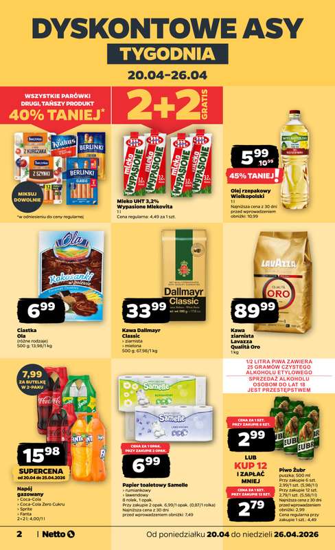 Netto - gazetka promocyjna Gazetka Spożywcza od poniedziałku 20.04 do niedzieli 26.04 - strona 2
