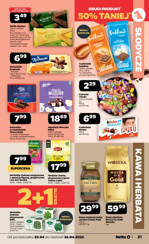 Netto - gazetka promocyjna Gazetka Spożywcza od poniedziałku 20.04 do niedzieli 26.04 - strona 21