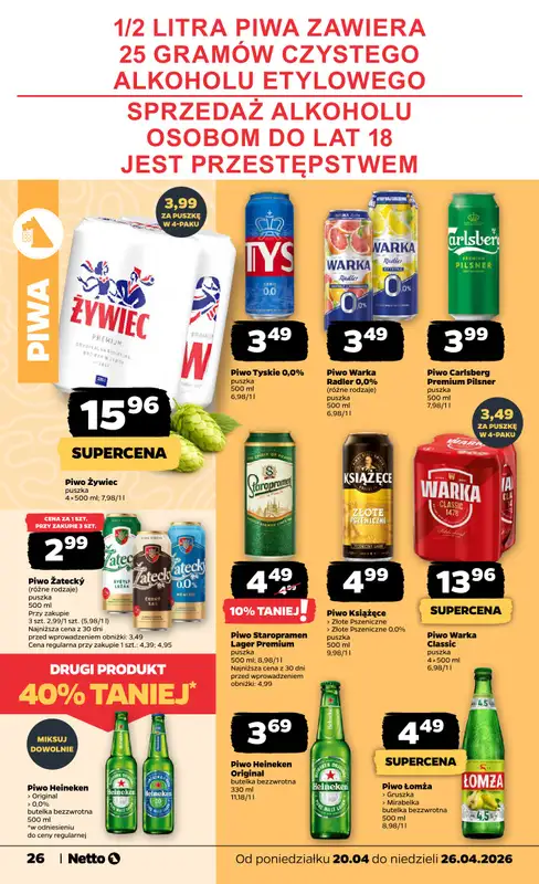 Netto - gazetka promocyjna Gazetka Spożywcza od poniedziałku 20.04 do niedzieli 26.04 - strona 26