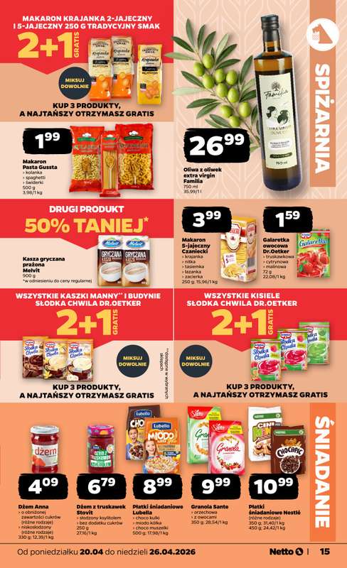 Netto - gazetka promocyjna Gazetka Spożywcza od poniedziałku 20.04 do niedzieli 26.04 - strona 15