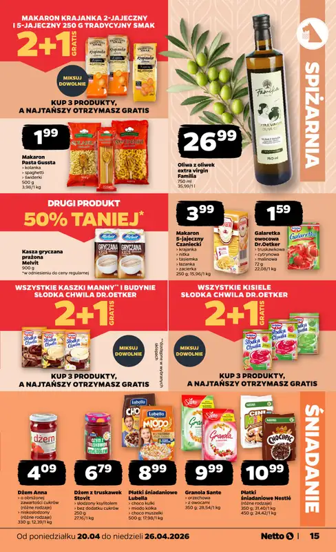Netto - gazetka promocyjna Gazetka Spożywcza od poniedziałku 20.04 do niedzieli 26.04 - strona 15
