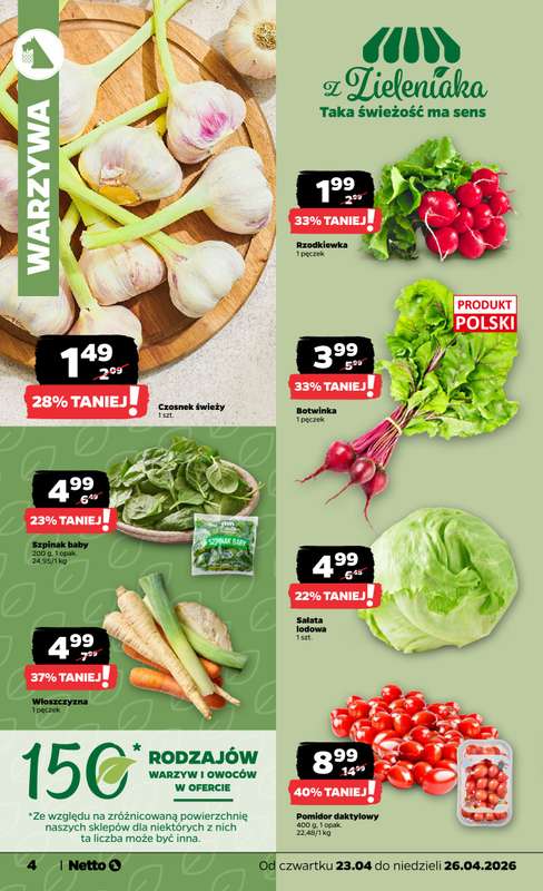 Netto - gazetka promocyjna Gazetka Spożywcza od czwartku 23.04 do niedzieli 26.04 - strona 4