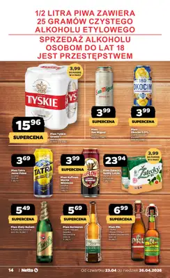 Netto - gazetka promocyjna Gazetka Spożywcza od czwartku 23.04 do niedzieli 26.04 - strona 14