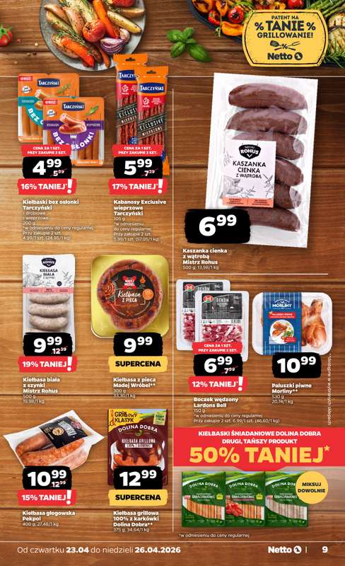 Netto - gazetka promocyjna Gazetka Spożywcza od czwartku 23.04 do niedzieli 26.04 - strona 9
