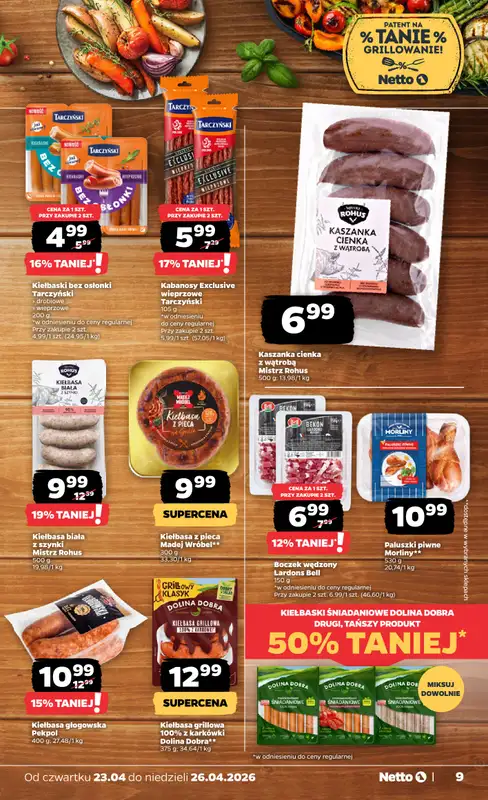 Netto - gazetka promocyjna Gazetka Spożywcza od czwartku 23.04 do niedzieli 26.04 - strona 9