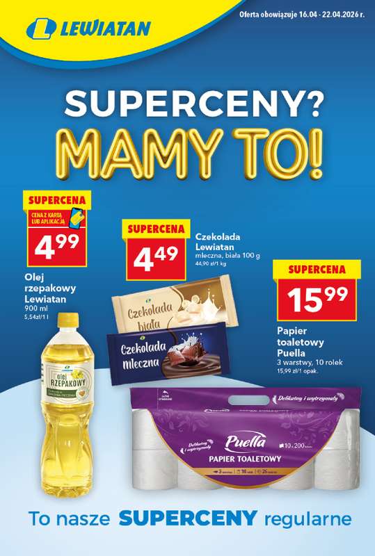 LEWIATAN - gazetka promocyjna Superceny? Mamy to w Lewiatanie! od czwartku 16.04 do środy 22.04