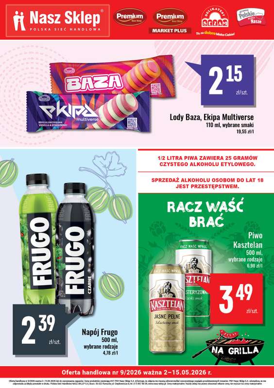 Premium Nasz Sklep - gazetka promocyjna Billboard Premium Market Plus od soboty 02.05 do piątku 15.05