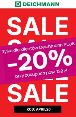Deichmann - gazetka promocyjna -20% na nieprzecenione buty od piątku 17.04 do niedzieli 19.04