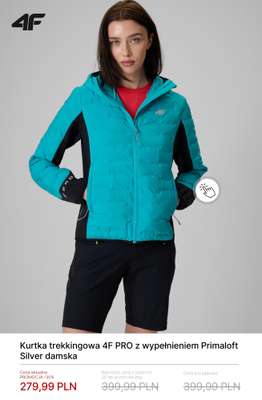 Kurtka trekkingowa 4F PRO z wypełnieniem Primaloft Silver damska