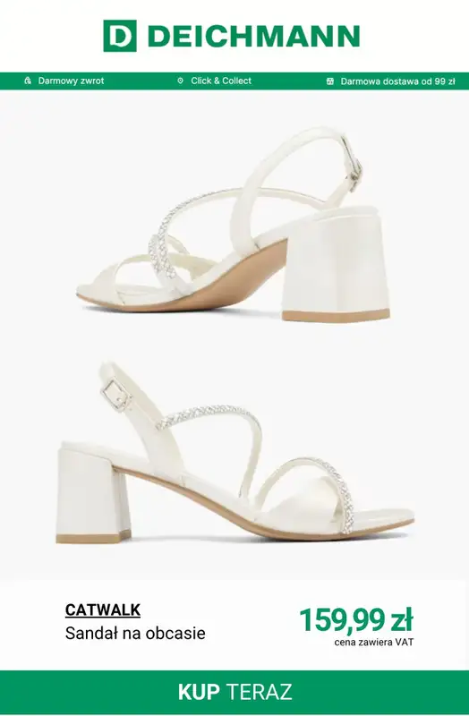 Deichmann - gazetka promocyjna Sandały na obcasie damskie od soboty 18.04  - strona 8