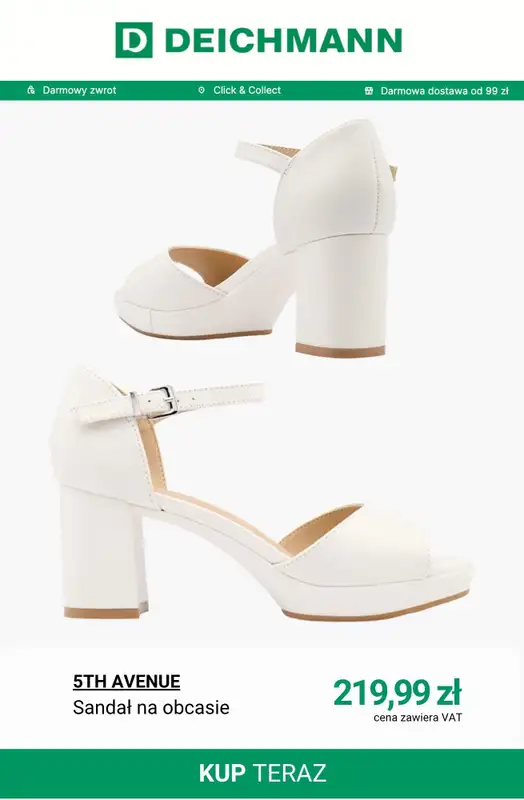 Deichmann - gazetka promocyjna Sandały na obcasie damskie od soboty 18.04  - strona 12