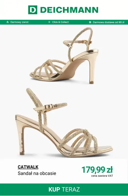 Deichmann - gazetka promocyjna Sandały na obcasie damskie od soboty 18.04  - strona 6