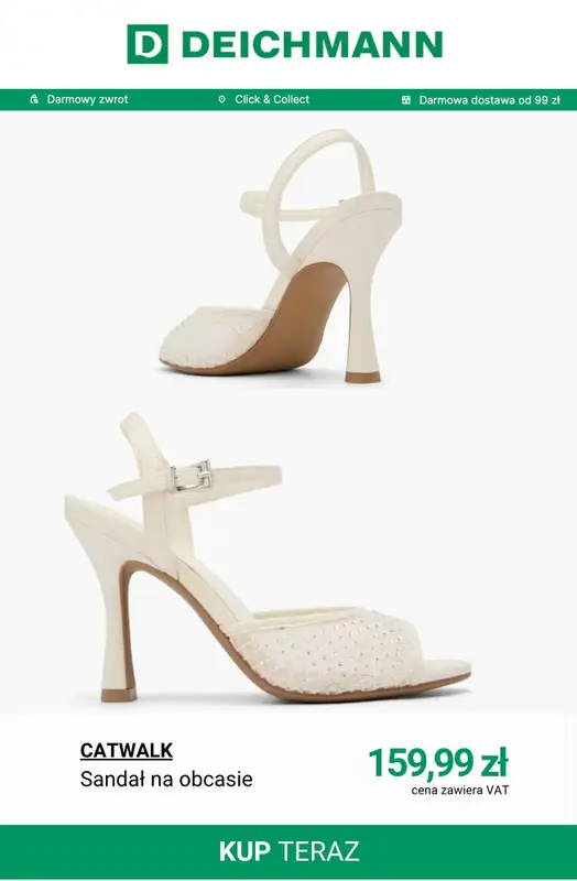 Deichmann - gazetka promocyjna Sandały na obcasie damskie od soboty 18.04  - strona 4