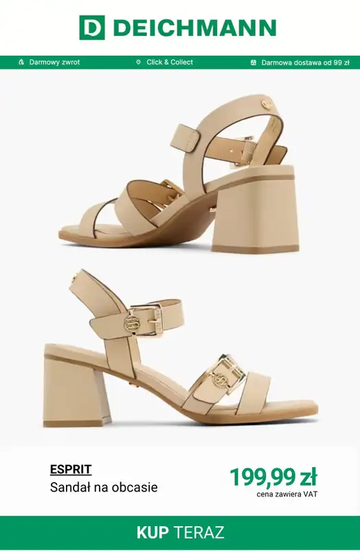 Deichmann - gazetka promocyjna Sandały na obcasie damskie od soboty 18.04  - strona 7