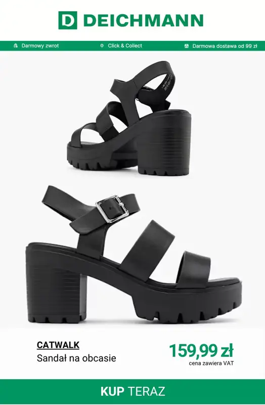 Deichmann - gazetka promocyjna Sandały na obcasie damskie od soboty 18.04  - strona 3