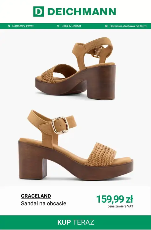 Deichmann - gazetka promocyjna Sandały na obcasie damskie od soboty 18.04  - strona 10