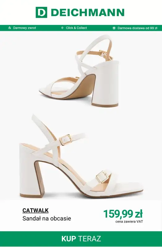 Deichmann - gazetka promocyjna Sandały na obcasie damskie od soboty 18.04  - strona 9