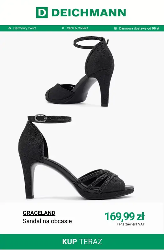 Deichmann - gazetka promocyjna Sandały na obcasie damskie od soboty 18.04  - strona 5