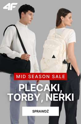 4F - gazetka promocyjna Mid Season Sale: Torby, plecaki, nerki od soboty 18.04 