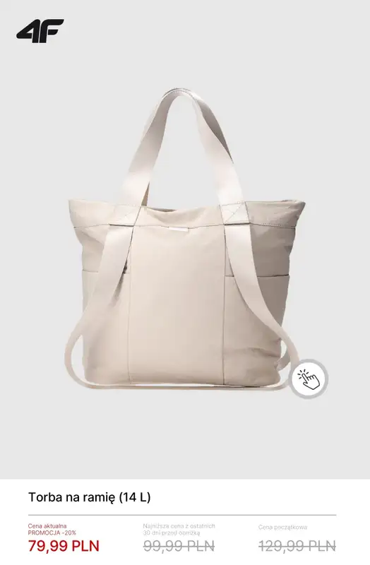4F - gazetka promocyjna Mid Season Sale: Torby, plecaki, nerki od soboty 18.04  - strona 9
