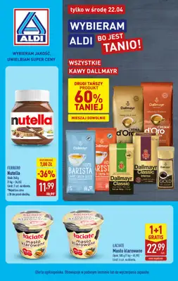 Aldi - gazetka promocyjna Najlepsze oferty na środę w Aldi! od środy 22.04 do środy 22.04