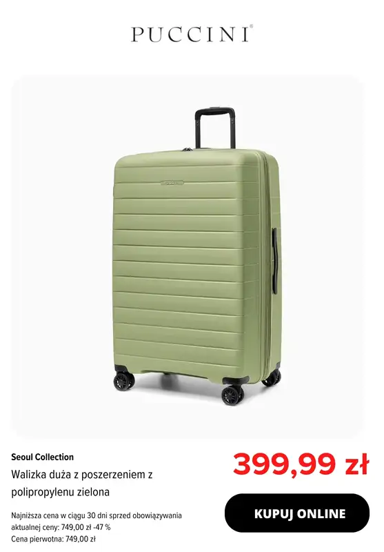 BEST SALE - gazetka promocyjna Puccini | Wybrane walizki -25% od piątku 17.04 do wtorku 21.04 - strona 9