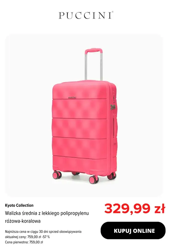BEST SALE - gazetka promocyjna Puccini | Wybrane walizki -25% od piątku 17.04 do wtorku 21.04 - strona 10