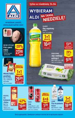 Aldi - gazetka promocyjna Najlepsze oferty na niedzielę w Aldi! od niedzieli 26.04 do niedzieli 26.04