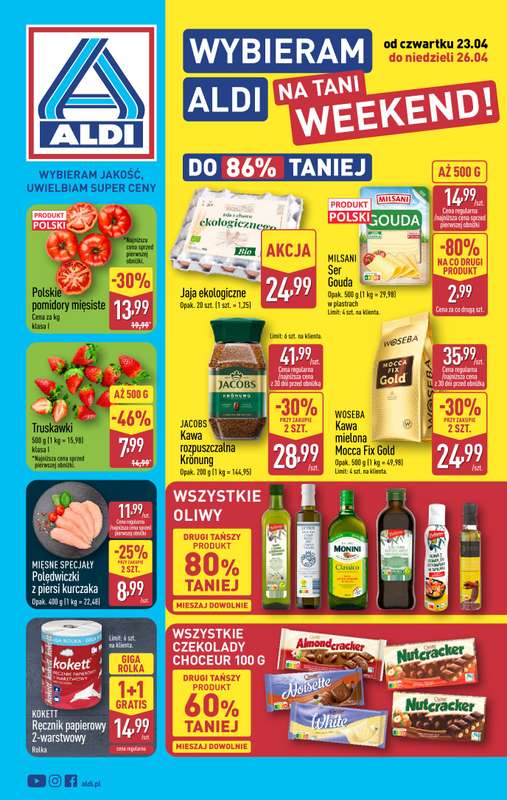 Aldi - gazetka promocyjna Weekend super cen w Aldi! od czwartku 23.04 do niedzieli 26.04