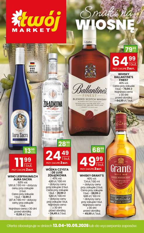Twój Market - gazetka promocyjna Gazetka alkoholowa od piątku 17.04 do niedzieli 10.05