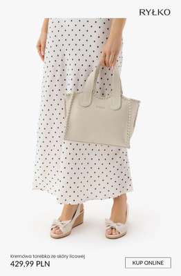 Kremowa torebka ze skóry licowej