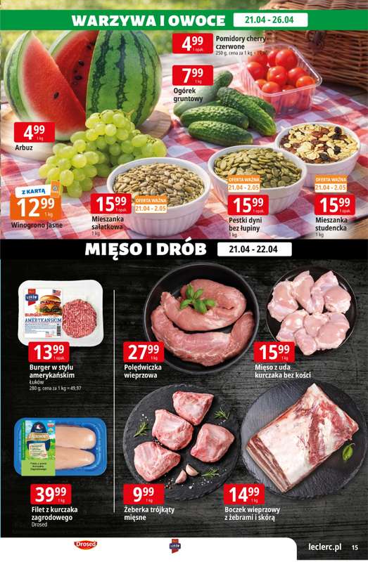 Leclerc - gazetka promocyjna Oferta E.Leclerc I Majówka od wtorku 21.04 do soboty 02.05 - strona 15