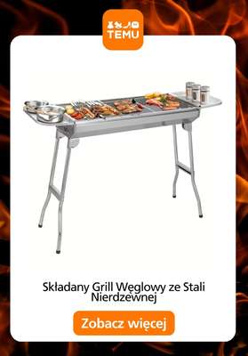 Składany Grill Węglowy ze Stali Nierdzewnej
