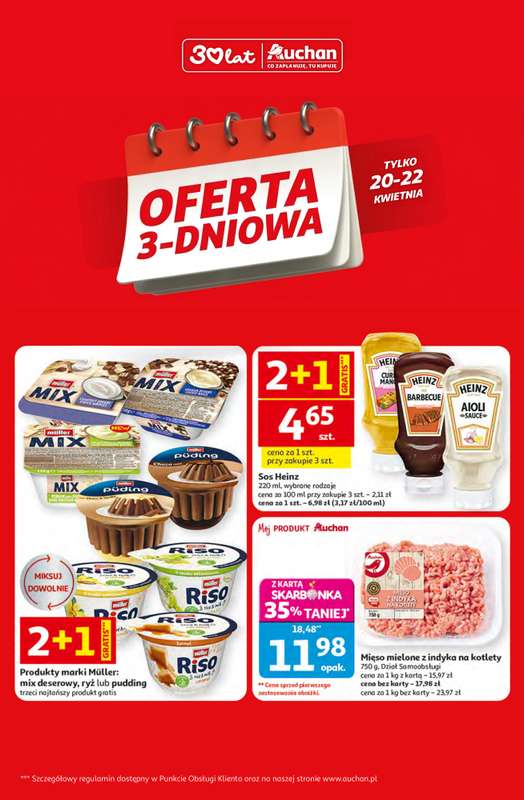 Auchan - gazetka promocyjna Oferta 3-dniowa od poniedziałku 20.04 do środy 22.04