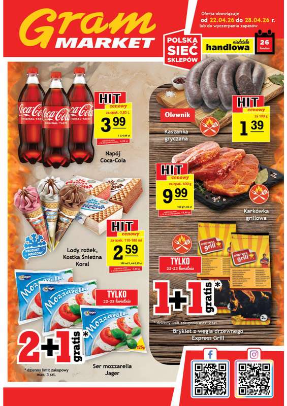 Gram Market - gazetka promocyjna Gazetka od środy 22.04 do wtorku 28.04
