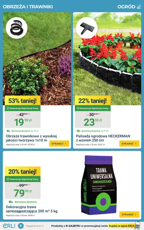 ERLI - gazetka promocyjna Czas na ogród i majsterkowanie! Sprawdź hity tygodnia na ERLI! od poniedziałku 20.04 do niedzieli 26.04 - strona 6