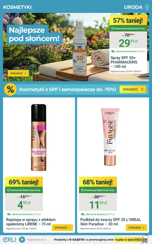 ERLI - gazetka promocyjna Codzienne zakupy taniej do -70% na ERLI! od poniedziałku 20.04 do niedzieli 26.04 - strona 8