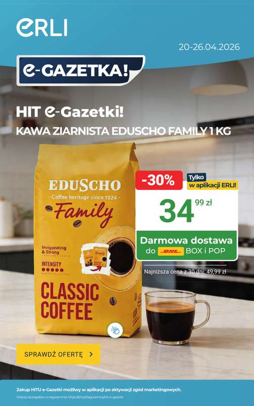 ERLI - gazetka promocyjna Codzienne zakupy taniej do -70% na ERLI! od poniedziałku 20.04 do niedzieli 26.04