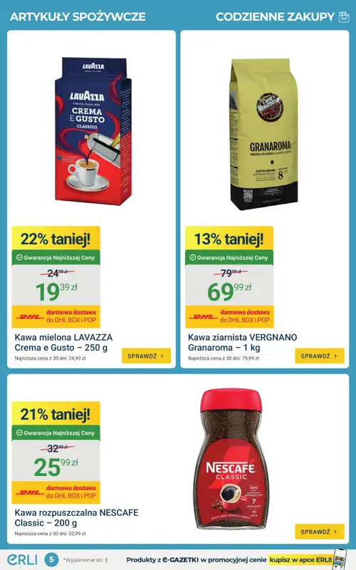 ERLI - gazetka promocyjna Codzienne zakupy taniej do -70% na ERLI! od poniedziałku 20.04 do niedzieli 26.04 - strona 5
