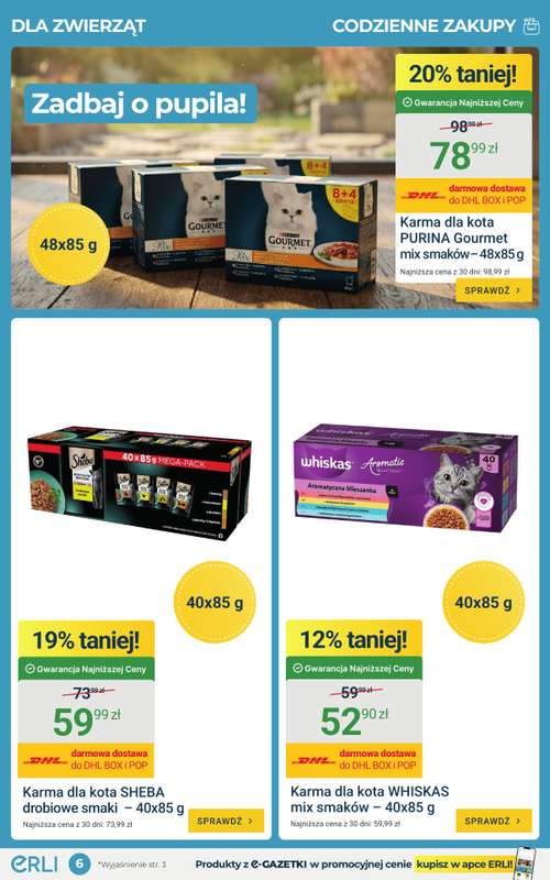 ERLI - gazetka promocyjna Codzienne zakupy taniej do -70% na ERLI! od poniedziałku 20.04 do niedzieli 26.04 - strona 6