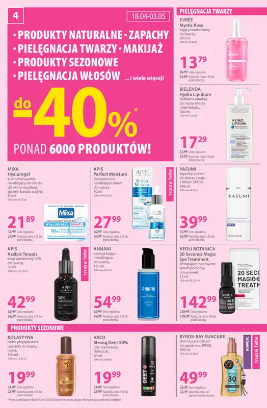 Hebe - gazetka promocyjna Gazetka od soboty 18.04 do niedzieli 03.05 - strona 4