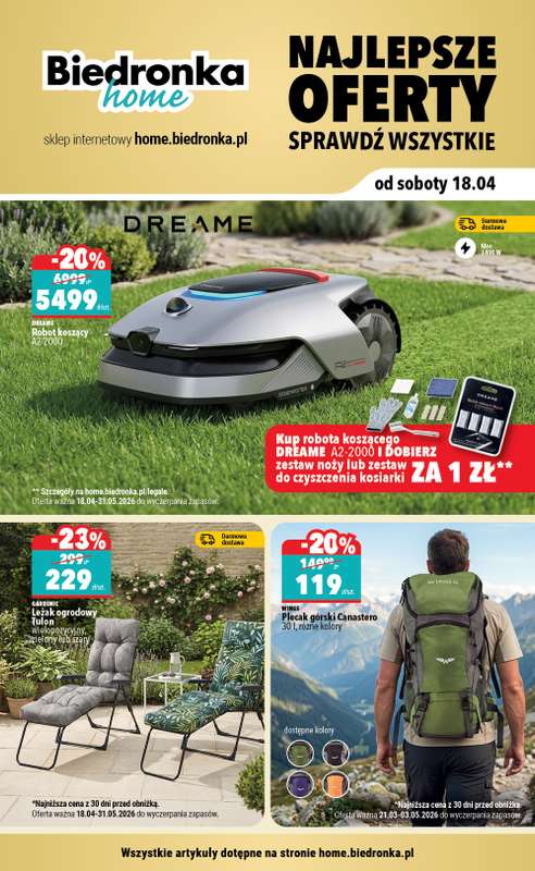 Biedronka Home - gazetka promocyjna Najlepsze oferty od soboty 18.04 do niedzieli 31.05