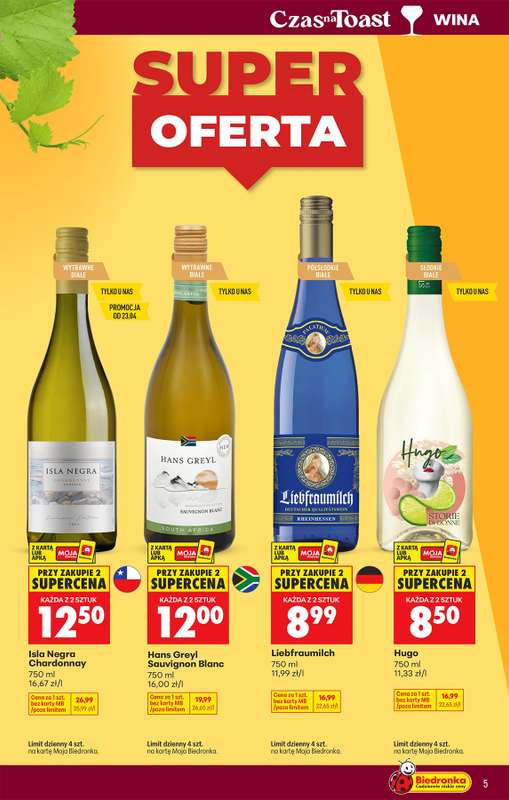 Biedronka - gazetka promocyjna Czas na Toast! od poniedziałku 20.04 do soboty 02.05 - strona 5