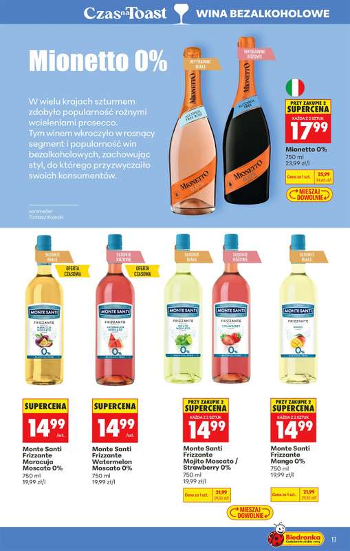 Biedronka - gazetka promocyjna Czas na Toast! od poniedziałku 20.04 do soboty 02.05 - strona 17