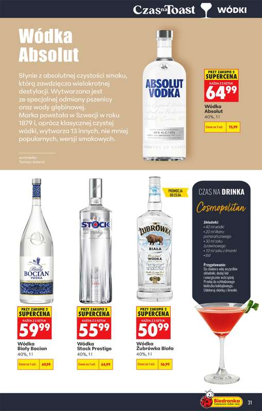 Biedronka - gazetka promocyjna Czas na Toast! od poniedziałku 20.04 do soboty 02.05 - strona 31