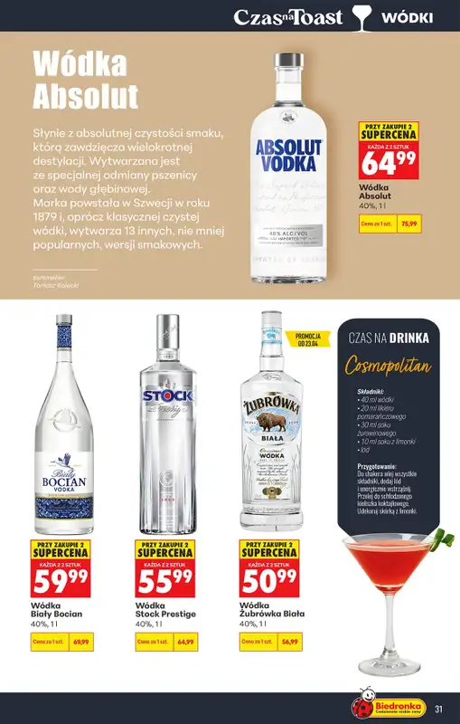 Biedronka - gazetka promocyjna Czas na Toast! od poniedziałku 20.04 do soboty 02.05 - strona 31
