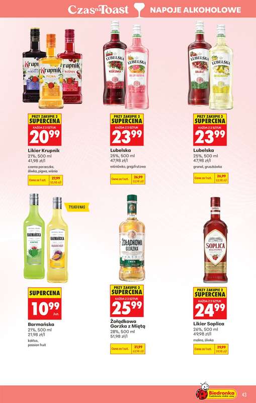 Biedronka - gazetka promocyjna Czas na Toast! od poniedziałku 20.04 do soboty 02.05 - strona 43